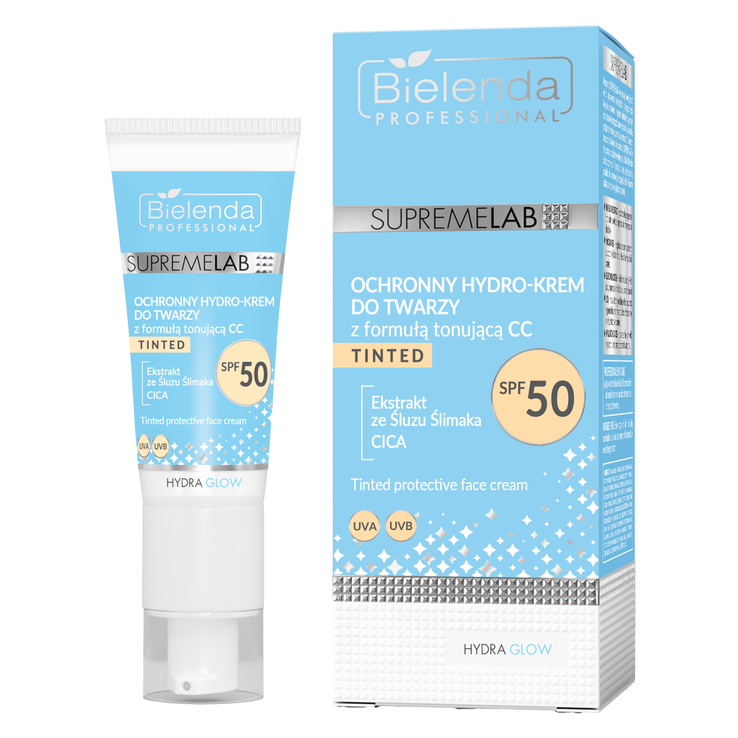 Nieznana Bielenda SupremeLAB Hydra Glow, ochronny  hydro-krem do twarzy z formułą tonującą CC, SPF 50, 40 ml