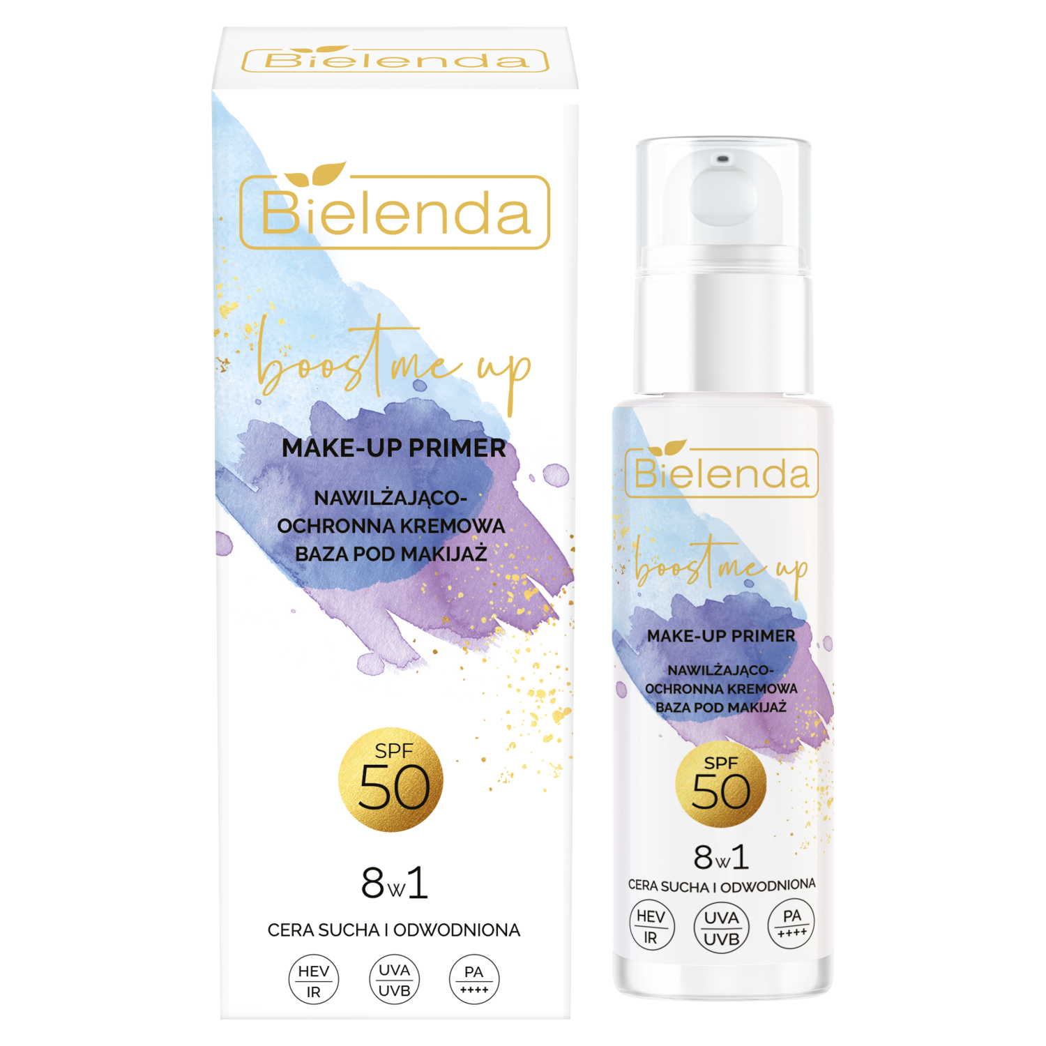 Nieznana Bielenda Boost Me Up, nawilżająco-ochronna kremowa baza pod makijaż 8w1, SPF 50, 30 ml — Składniki i ocena