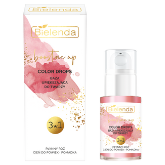 Bielenda Boost Me Up Colour Drops, upiększająca baza do twarzy 3w1, płynny róż, cień do powiek, pomadka, 15 ml - zdjęcie produktu