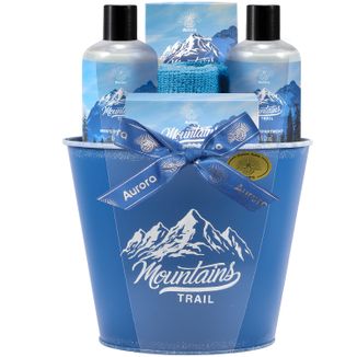 Zestaw Aurora Mountains Trail, żel pod prysznic, 250 ml + szampon, 250 ml + sól do kąpieli, 100 g + mydło, 100 g + gąbka - zdjęcie produktu