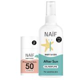 Zestaw Naif Baby & Kids, mineralny sztyft przeciwsłoneczny dla dzieci i niemowląt, od urodzenia, SPF 50, 36 g + żel po opalaniu dla niemowląt, dzieci i dorosłych, 175 ml - miniaturka zdjęcia produktu