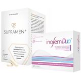 Zestaw Supramen, 120 kapsułek + Inofem Duo, smak malinowy, 24 tabletki - miniaturka zdjęcia produktu