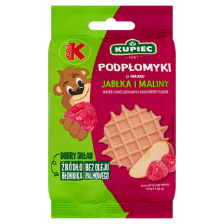 Kupiec & Kubuś Podpłomyki mini, smak jabłka i maliny, 30 g Kupiec & Kubuś Podpłomyki mini, smak jabłka i maliny, 30 g - zdjęcie produktu