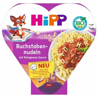 Hipp Danie Bio, makaronowe literki z sosem Bolognese, po 1 roku, 250 g - zdjęcie produktu