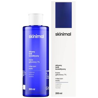 Skinimal, tonik keratolityczny z kwasem glikolowym 7%, 200 ml Skinimal, tonik keratolityczny z kwasem glikolowym 7%, 200 ml - zdjęcie produktu
