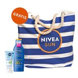 Zestaw Nivea Sun, nawilżający balsam do opalania, SPF 30, 200 ml + serum po opalaniu do twarzy i ciała, 100 ml + torba plażowa gratis - miniaturka zdjęcia produktu