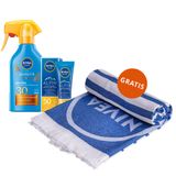 Zestaw Nivea Sun Alpin, krem do opalania twarzy, SPF 50, 50 ml + balsam do opalania w sprayu aktywujący naturalną opaleniznę, SPF 30, 200 ml + ręcznik plażowy gratis - miniaturka zdjęcia produktu