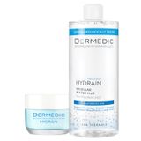 Zestaw Dermedic Hydrain, ultranawilżający krem-żel do twarzy, skóra sucha, 50 ml + płyn micelarny H2O, skóra odwodniona i sucha, 500 ml - miniaturka zdjęcia produktu