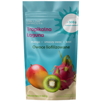 Yellow Apricots Tropikalna Laguna, owoce liofilizowane,  mango, smoczy owoc, kiwi, 60 g - zdjęcie produktu
