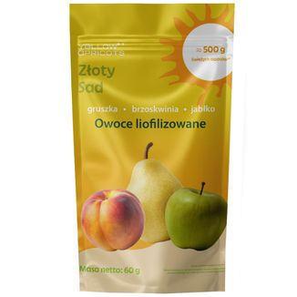 Yellow Apricots Złoty Sad, owoce liofilizowane, jabłko, gruszka, brzoskwinia, 60 g - zdjęcie produktu