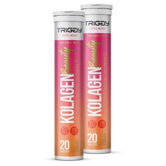 Zestaw Triggy Kolagen Beauty, smak wieloowocowy, 2 x 20 tabletek musujących - zdjęcie produktu
