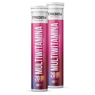 Zestaw Triggy Multiwitamina, smak truskawkowy, 2 x 20 tabletek musujących - zdjęcie produktu