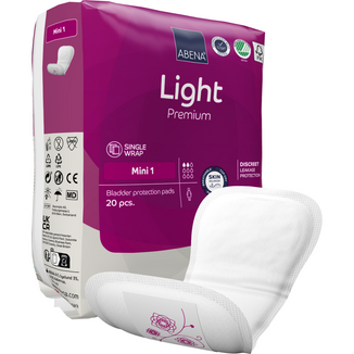 Abena Light Ultra Mini 1, wkładki na nietrzymanie moczu, 20 sztuk Abena Light Ultra Mini 1, wkładki na nietrzymanie moczu, 20 sztuk - zdjęcie produktu