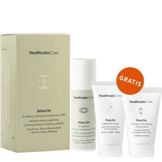 Health Labs Solve On Acne, krem z kwasem azelainowym 10%, 30 ml + łagodny żel myjący, 30 ml i emulsja do demakijażu i oczyszczania, 20 ml gratis - zdjęcie produktu