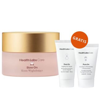 Health Labs Slow On, krem wygładzający, 50 ml + łagodny żel myjący, 30 ml i emulsja do demakijażu i oczyszczania, 20 ml gratis - zdjęcie produktu