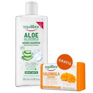 Equilibra Aloe, szampon nawilżający, aloesowy, 265 ml + mydło nagietkowe, 100 g gratis - zdjęcie produktu