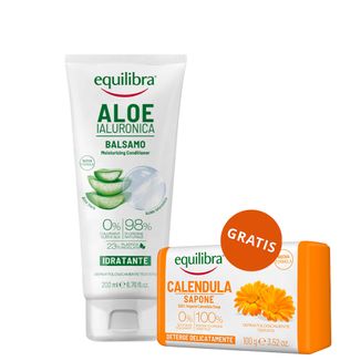 Equilibra Aloe, odżywka nawilżająca, aloesowa, 200 ml + mydło nagietkowe, 100 g gratis - zdjęcie produktu