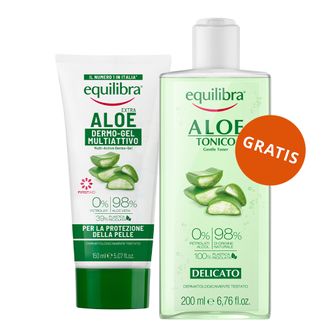 Equilibra Aloe Extra Dermo, żel aloesowy multi-active, 150 ml + tonik do twarzy, aloesowy, 200 ml gratis Equilibra Aloe Extra Dermo, żel aloesowy multi-active, 150 ml + tonik do twarzy, aloesowy, 200 ml gratis - zdjęcie produktu
