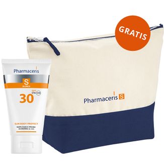 Pharmaceris S, Sun Body Protect, emulsja ochronna, nawilżająca do opalania SPF 30, 150 ml + kosmetyczka gratis Pharmaceris S, Sun Body Protect, emulsja ochronna, nawilżająca do opalania SPF 30, 150 ml + kosmetyczka gratis - zdjęcie produktu