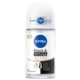 Nivea Black & White Silky Smooth, antyperspirant roll-on, 72h, 50 ml - miniaturka zdjęcia produktu