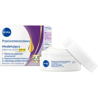 Nivea, przeciwzmarszczkowy + modelujący krem na dzień 65+, 50 ml USZKODZONE OPAKOWANIE - zdjęcie produktu