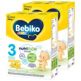 Zestaw Bebiko Junior 3 Nutriflor Expert, odżywcza formuła na bazie mleka, powyżej 1 roku, smak waniliowy, 2 x 550 g - miniaturka zdjęcia produktu
