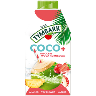 Tymbark Coco+ Owoce & Woda Kokosowa, napój, ananas, truskawka, jabłko, 500 ml - zdjęcie produktu