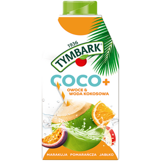 Tymbark Coco+ Owoce & Woda Kokosowa, napój, marakuja, pomarańcza, jabłko, 500 ml - zdjęcie produktu