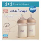 Zestaw Canpol Babies, butelka antykolkowa Natural Shape ze smoczkiem dwustrefowym, od urodzenia, 2 x 260 ml - miniaturka zdjęcia produktu