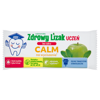 Zdrowy Lizak Uczeń Calm, bez cukru, smak jabłko-mięta, od 3 lat, 1 sztuka - zdjęcie produktu