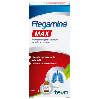 Flegamina Max 8 mg/5 ml, syrop, 120 ml Flegamina Max 8 mg/5 ml, syrop, 120 ml - zdjęcie produktu
