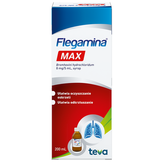 Flegamina Max 8 mg/5 ml, syrop, 200 ml Flegamina Max 8 mg/5 ml, syrop, 200 ml - zdjęcie produktu