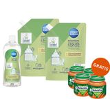 Canpol Babies, płyn do mycia butelek i smoczków, hipoalergiczny, 500 ml + płyn do mycia butelek, zapas, 2 x 1 l + BoboVita Obiadek, marchewka, po 4 miesiącu, 4 x 125 g gratis - miniaturka zdjęcia produktu