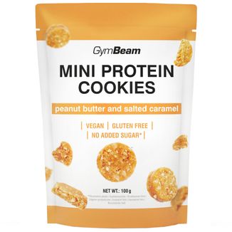 GymBeam Mini ciastka proteinowe, masło orzechowe z solonym karmelem, 100 g - zdjęcie produktu