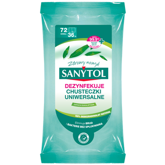 Sanytol, chusteczki uniwersalne, maxi, eukaliptus, 36 sztuk - zdjęcie produktu