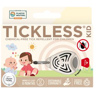 Tickless Kid Beige, ultradźwiękowe urządzenie do ochrony przed kleszczami dla dzieci - zdjęcie produktu