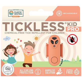 Tickless Kid Pro Hot Peach, ultradźwiękowe urządzenie do ochrony przed kleszczami dla dzieci - zdjęcie produktu