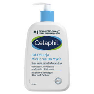 Cetaphil EM, emulsja micelarna do mycia skóry wrażliwej, dla całej rodziny, 473 ml - zdjęcie produktu