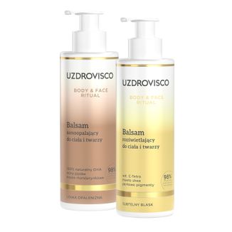 Zestaw Uzdrovisco Body&Face Ritual, balsam samoopalający, do ciała i twarzy, 200 ml + balsam rozświetlający, do ciała i twarzy, 200 ml - zdjęcie produktu