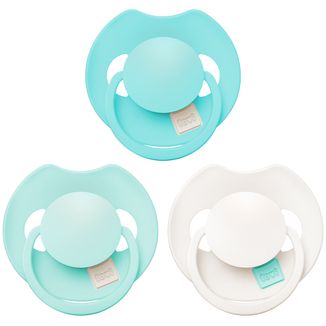 Lovi Prime, smoczek uspokajający, 6-18 miesięcy, silikonowy, dynamiczny, Aqua Green, 3 sztuki Lovi Prime, smoczek uspokajający, 6-18 miesięcy, silikonowy, dynamiczny, Aqua Green, 3 sztuki - zdjęcie produktu
