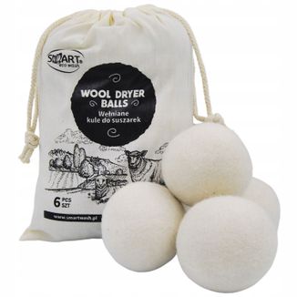Smart Wash, kule z wełny do suszarki, białe, 6 sztuk - zdjęcie produktu