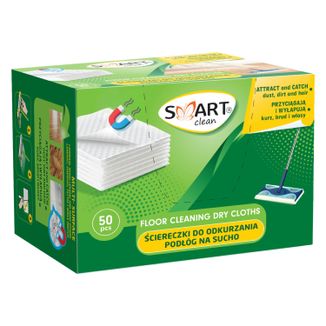 Smart Clean, ściereczki do odkurzania podłóg na sucho, 50 sztuk - zdjęcie produktu