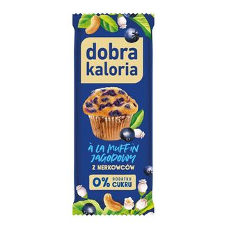Dobra Kaloria Baton z nerkowców a'la muffin jagodowy, bez dodatku cukru, 35 g - zdjęcie produktu