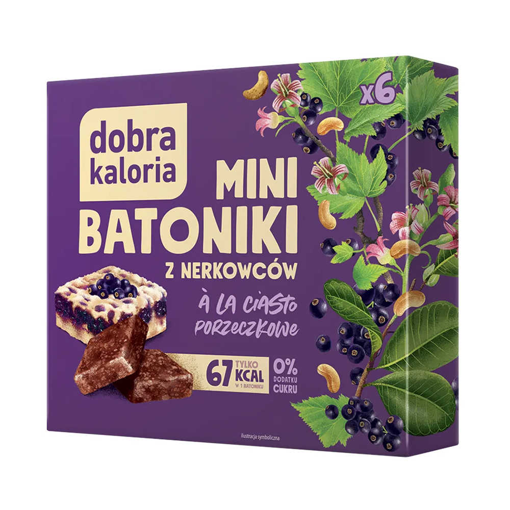 Dobra Kaloria Dobra Kaloria Mini batoniki a'la ciasto porzeczkowe, bez dodatku cukru, 108 g