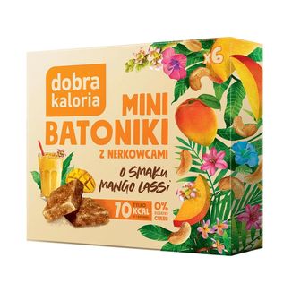 Dobra Kaloria Mini batoniki o smaku mango lassi, bez dodatku cukru, 102 g Dobra Kaloria Mini batoniki o smaku mango lassi, bez dodatku cukru, 102 g - zdjęcie produktu