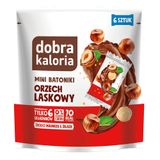 Dobra Kaloria Mini batoniki, orzech laskowy, bez dodatku cukru, 108 g - miniaturka zdjęcia produktu