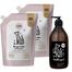 Zestaw Yope Bergamotka i Różowy Pieprz, naturalne mydło w płynie, zapas, 2 x 600 ml + butelka na mydło, szklana, 500 ml - miniaturka  zdjęcia produktu