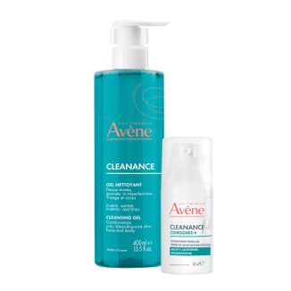Zestaw Avene Cleanance, żel oczyszczający do twarzy, skóra tłusta ze skłonnością do niedoskonałości, 400 ml + intensywny krem-żel przeciw niedoskonałościom, 30 ml Zestaw Avene Cleanance, żel oczyszczający do twarzy, skóra tłusta ze skłonnością do niedoskonałości, 400 ml + intensywny krem-żel przeciw niedoskonałościom, 30 ml - zdjęcie produktu