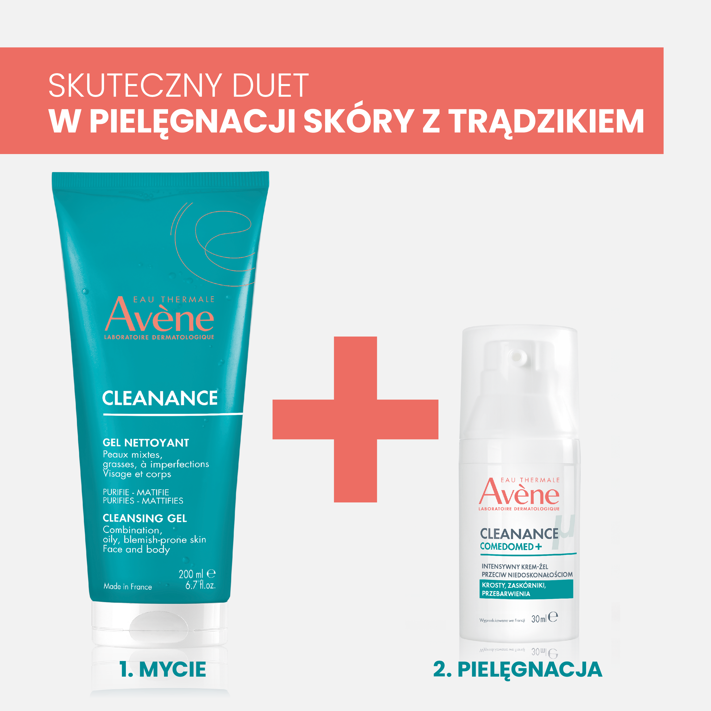 Набор Avene Cleanance: очищающий гель 200 мл и крем-гель Comedomed 30 мл, против несовершенств — фото 3