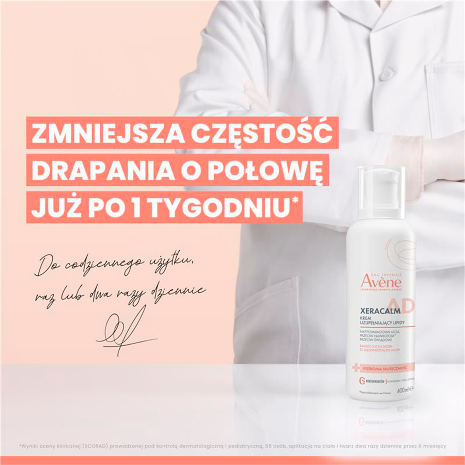 Набор Avene XeraCalm A.D: крем для лица и тела 400 мл и очищающее масло 400 мл, для очень сухой и атопичной кожи — фото 4